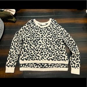 Black and white cheetah print sweater